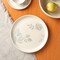 Off-White Round Ceramic Floral Print Side Plate – Elegant Dining Accent for Any Table-17X17X2"
